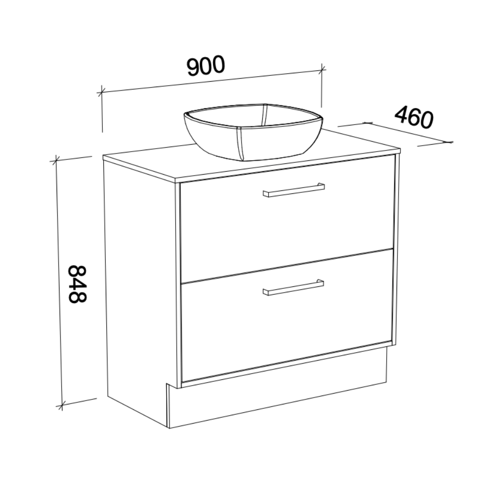 TIMBERLINE DELAWARE CUSTOM FLOOR STANDING VANITY (ALL SIZING)
