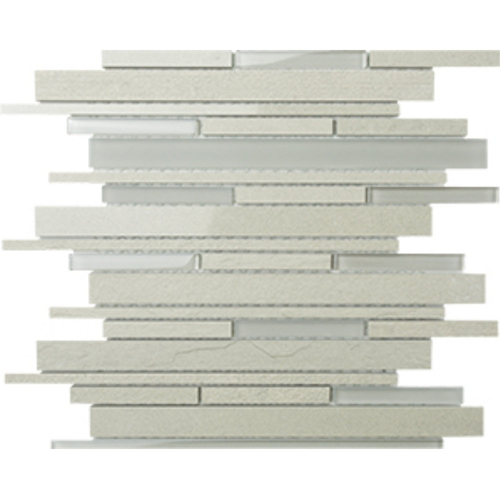 EVERSTONE DURAGLASS BOTTICINO MIXED 300X300MM STRIP MOSAIC TILE (PER BOX)