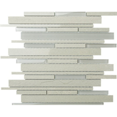 EVERSTONE DURAGLASS BOTTICINO MIXED 300X300MM STRIP MOSAIC TILE (PER BOX)
