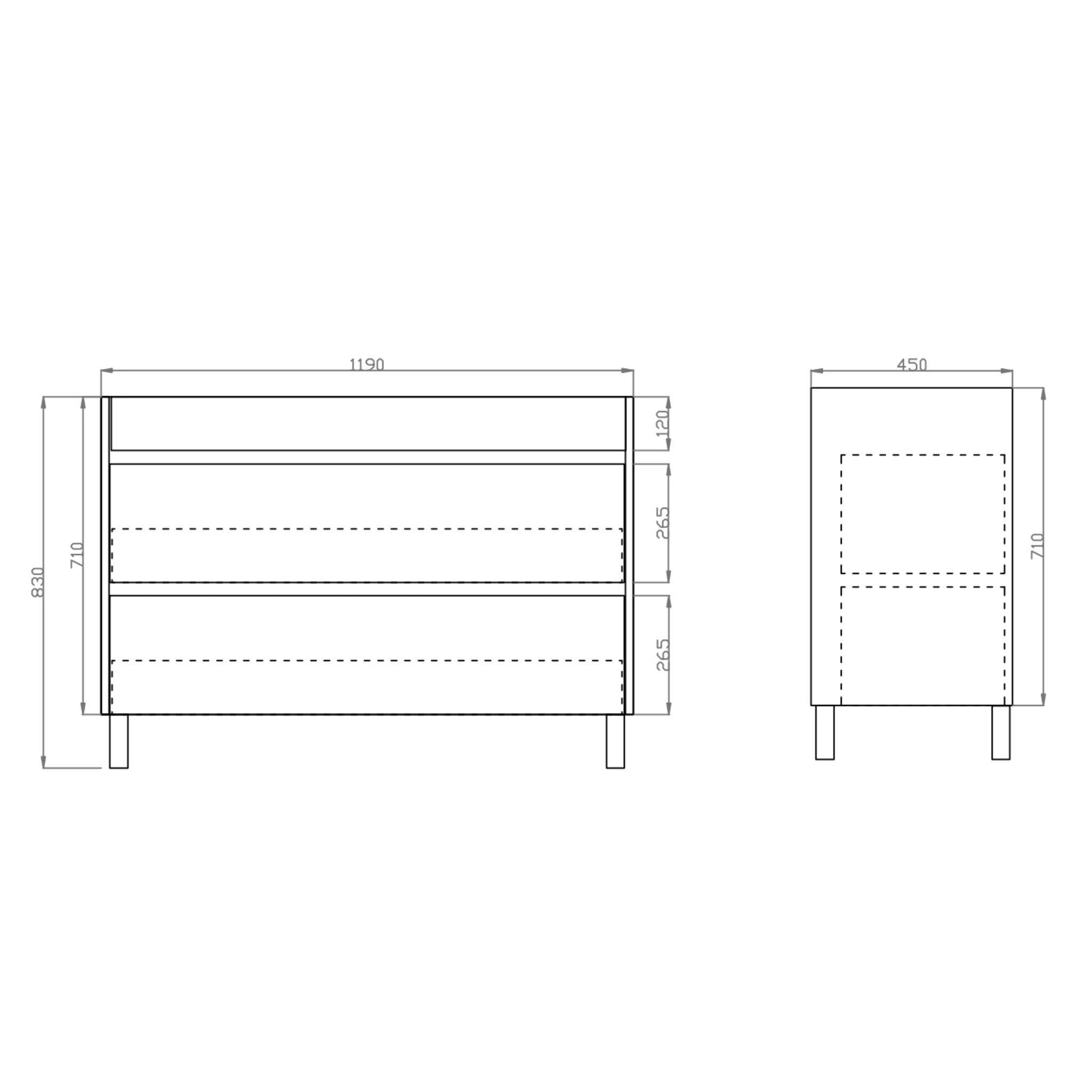 POSEIDON QUBIST DARK GREY 1200MM FLOOR STANDING VANITY