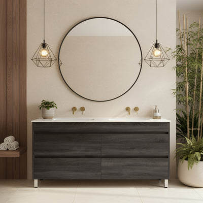 POSEIDON QUBIST DARK GREY 1500MM FLOOR STANDING VANITY