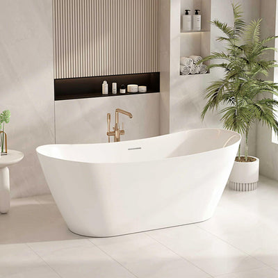MERCIO DISNEY ULTRA THIN FREESTANDING BATHTUB GLOSS WHITE 1500MM