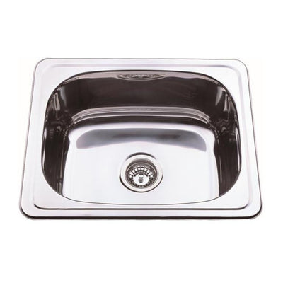 POSEIDON DROP-IN SINGLE BOWL LAUNDRY SINK STAINLESS STEEL 455MM