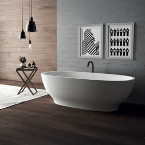 DOMUS LIVING LEMONIA FREESTANDING BATHTUB WITH OVERFLOW MATTE WHITE 1750MM