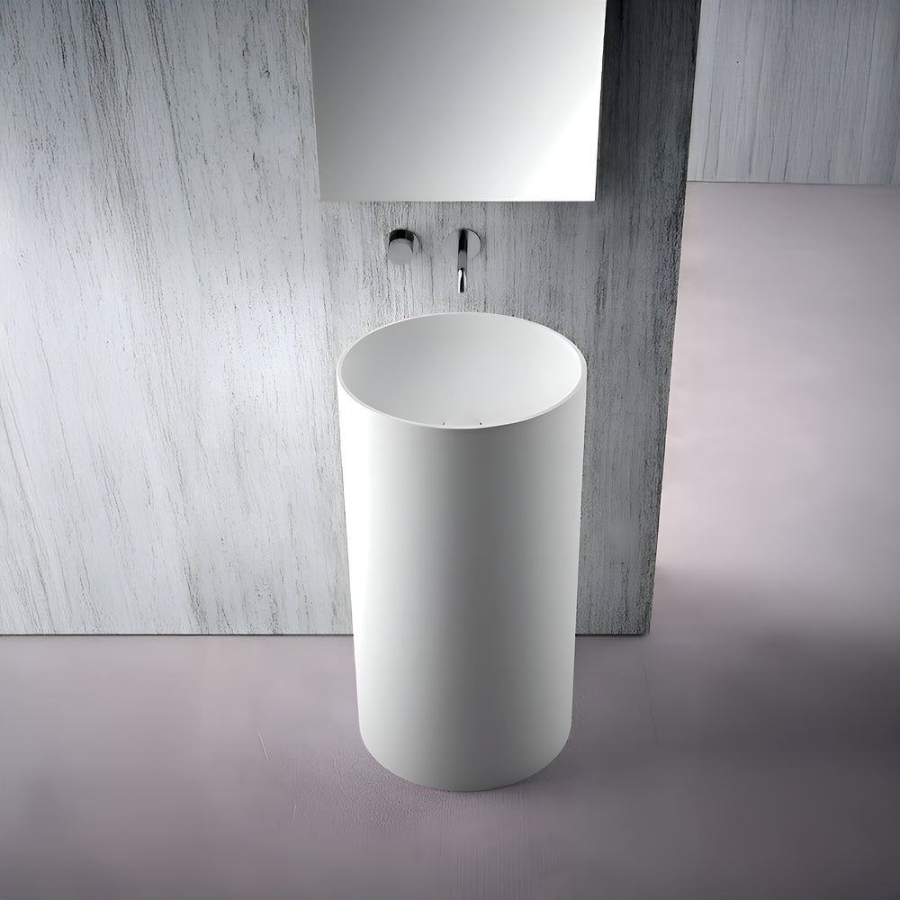 DOMUS LIVING COLONNA ROUND 0 FREESTANDING BASIN MATTE WHITE 440MM
