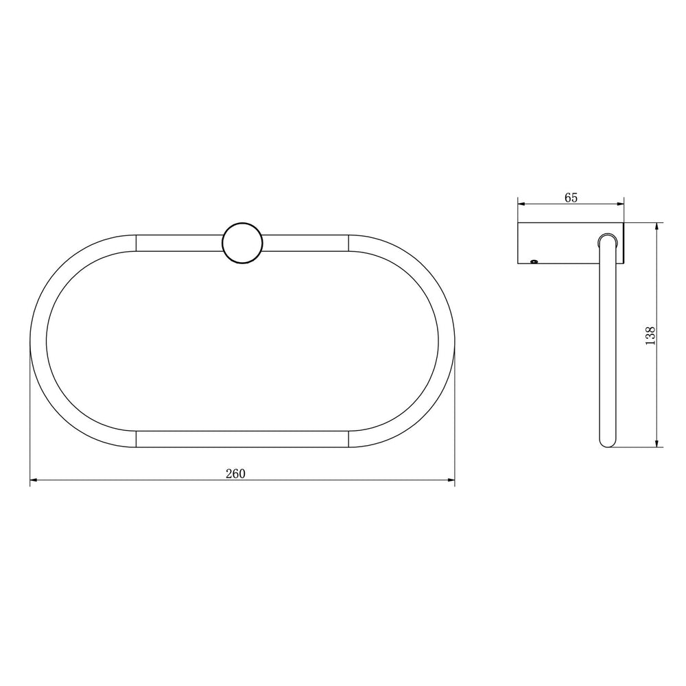 Linsol Dotti Towel Ring 260mm - Line Drawing