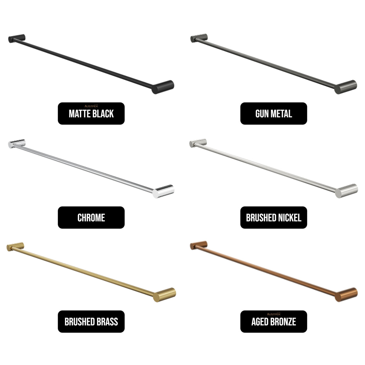 LINSOL DOTTI SINGLE TOWEL RAIL 800MM AGED BRONZE