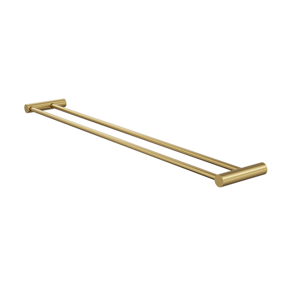 Linsol Dotti Double Towel Rail 800mm Brushed Brass