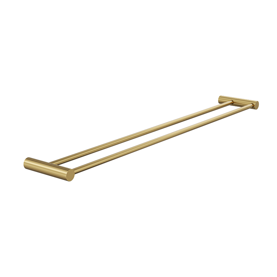 Linsol Dotti Double Towel Rail 800mm Brushed Brass alt view