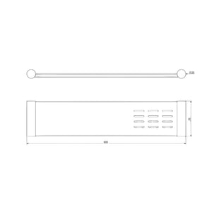 Linsol Dotti Metal Shelf with Soap Dish 450mm - Line Drawing