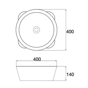 CLAYA DOVE OVAL ABOVE COUNTER BASIN GLOSS WHITE 400MM