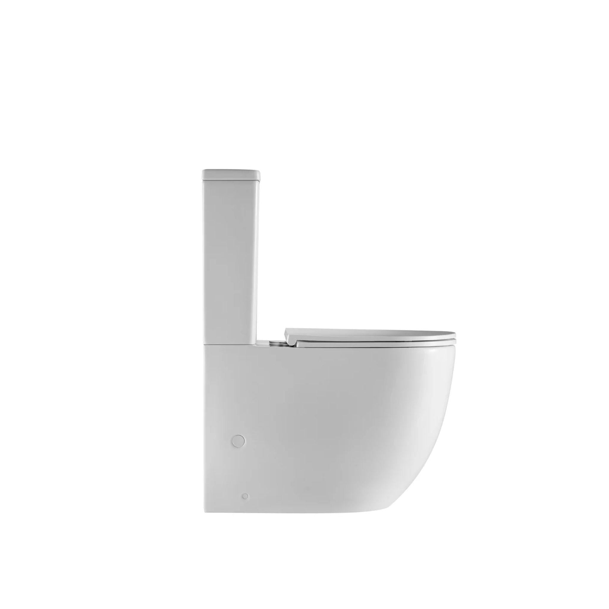 MERCIO DIANA QUIET RIMLESS AND TORNADO FLUSH BACK TO WALL TOILET SUITE GLOSS WHITE