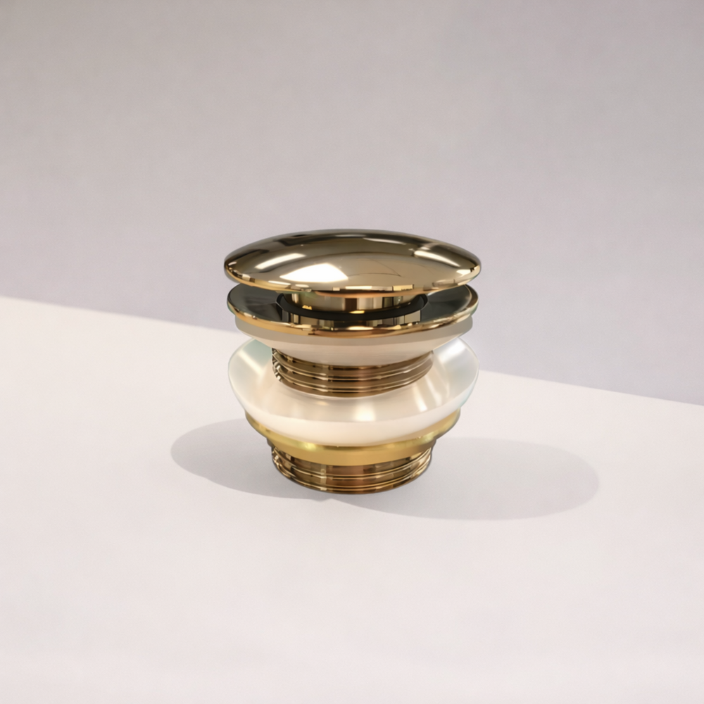 POSEIDON BRASS POP-UP BATHTUB WASTE NON-OVERFLOW 40MM BRUSHED GOLD