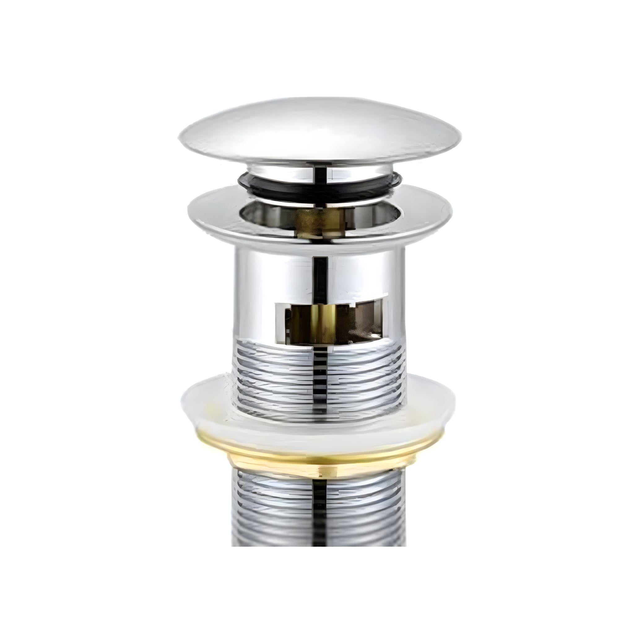 POSEIDON BRASS MUSHROOM TOP POP-UP BASIN WASTE OVERFLOW CHROME