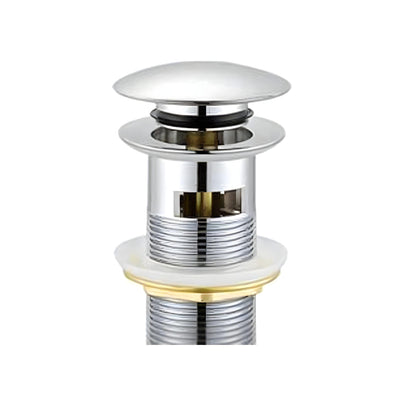 POSEIDON BRASS MUSHROOM TOP POP-UP BASIN WASTE OVERFLOW CHROME