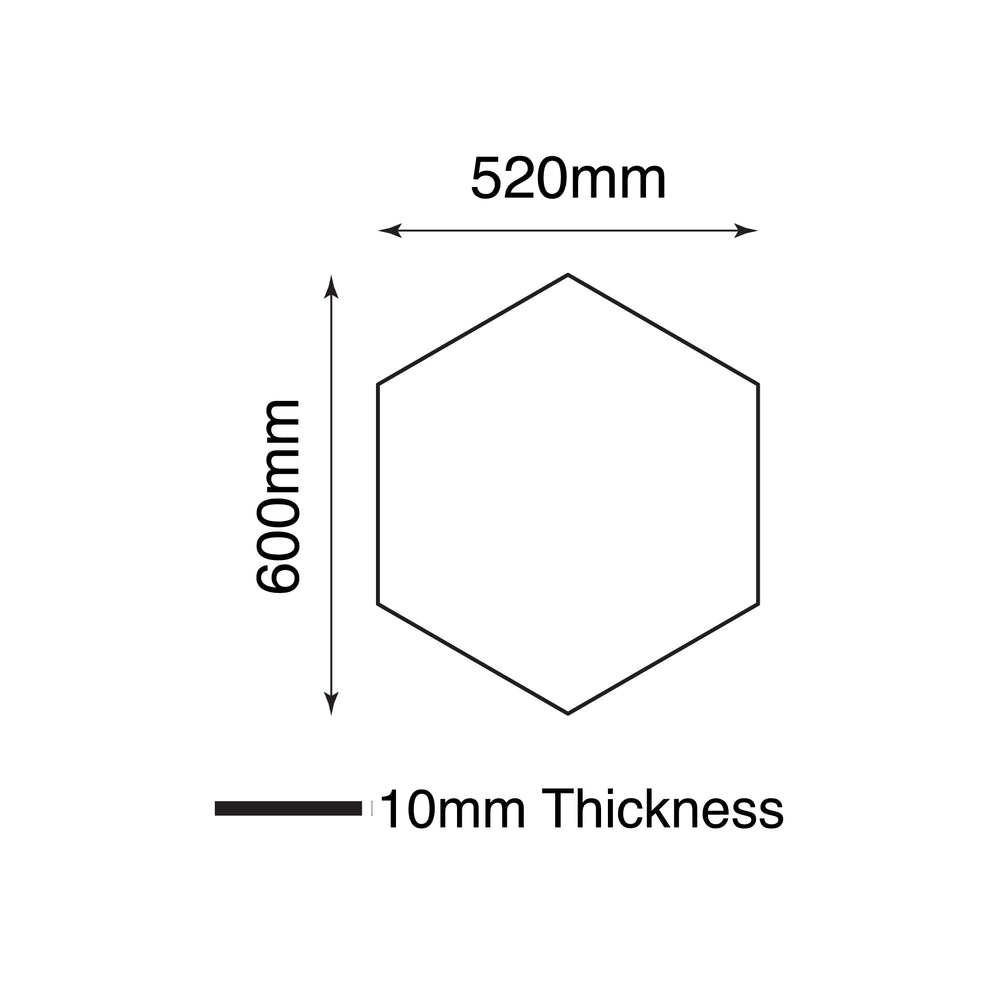 EVERSTONE DURASTONE STEEL GREY MATTE 600X520MM HEXAGON TILE (PER BOX)