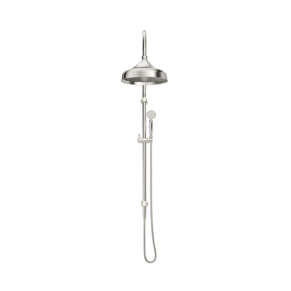 BELLA VISTA MICA HERITAGE DUAL SHOWER RAIL 1230MM BRUSHED NICKEL