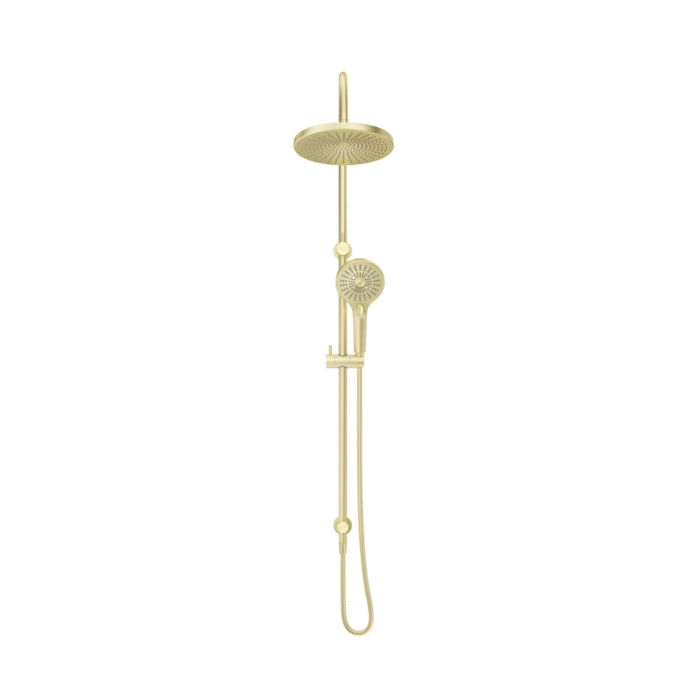 BELLA VISTA MICA GOOSENECK DUAL SHOWER RAIL 1206MM FRENCH GOLD
