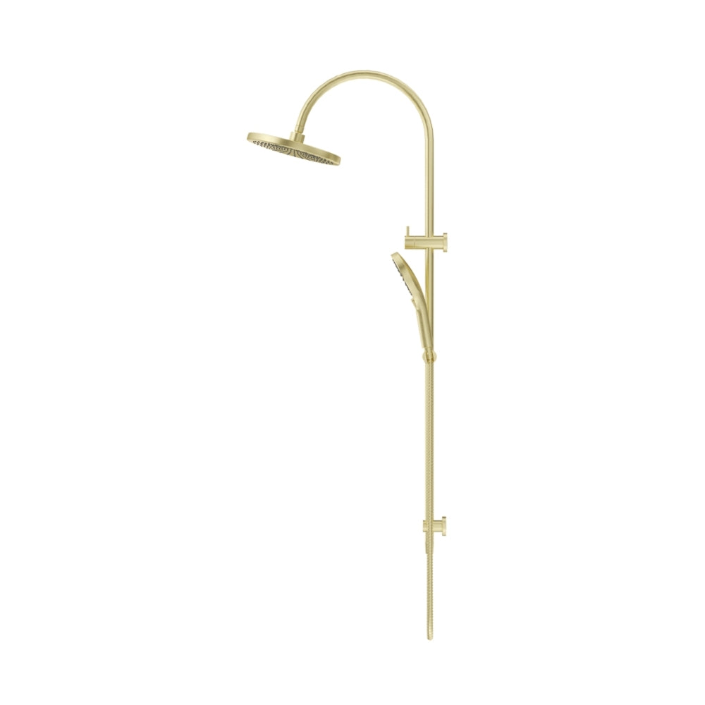 BELLA VISTA MICA GOOSENECK DUAL SHOWER RAIL 1206MM FRENCH GOLD
