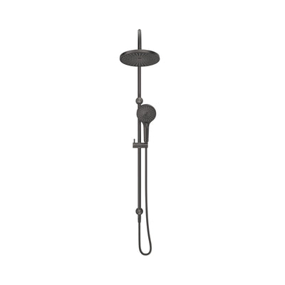 BELLA VISTA MICA GOOSENECK DUAL SHOWER RAIL 1206MM GUN METAL