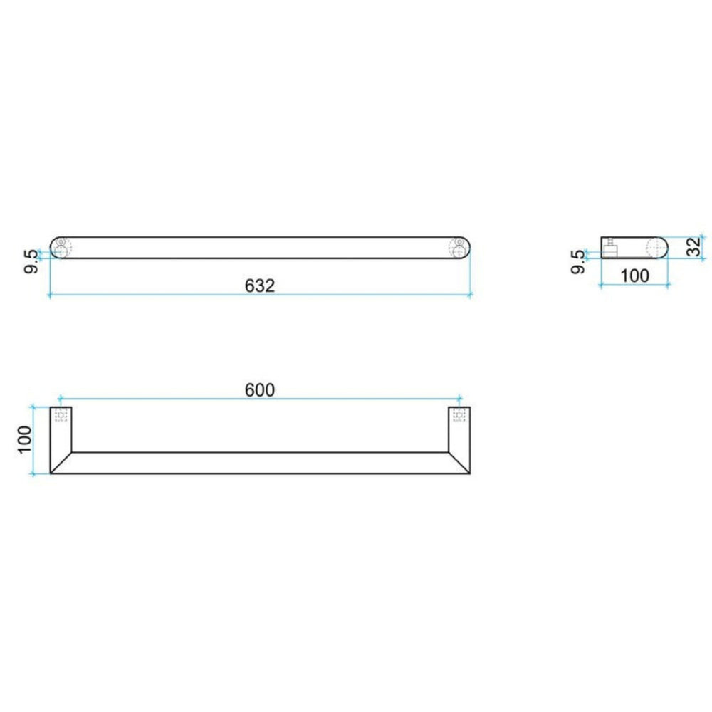 THERMOGROUP ROUND SINGLE BAR HEATED TOWEL RAIL 632MM POLISHED STAINLESS STEEL