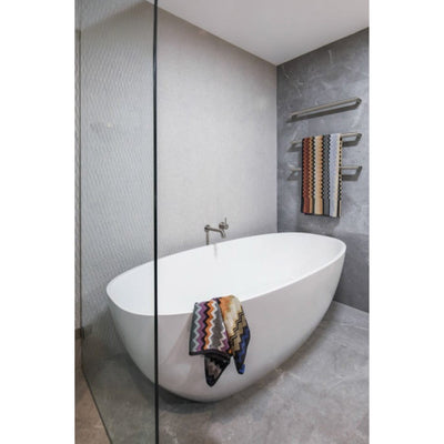 THERMOGROUP ROUND SINGLE BAR HEATED TOWEL RAIL 632MM BRUSHED STAINLESS STEEL