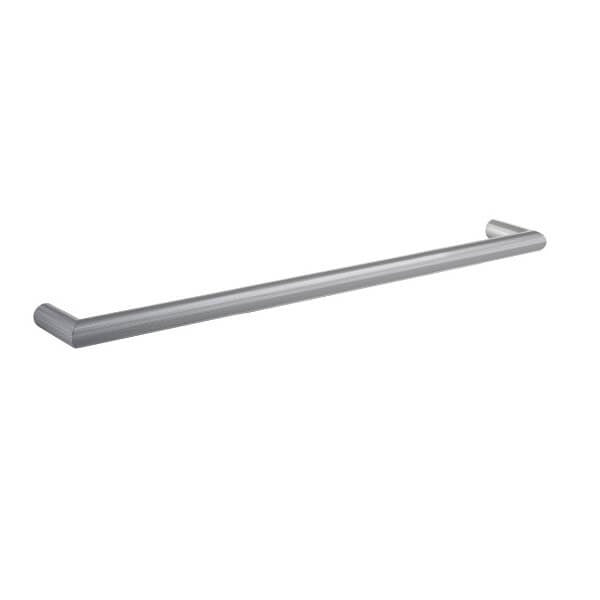 THERMOGROUP ROUND BRUSHED STAINLESS STEEL SINGLE BAR HEATED TOWEL RAIL 600MM