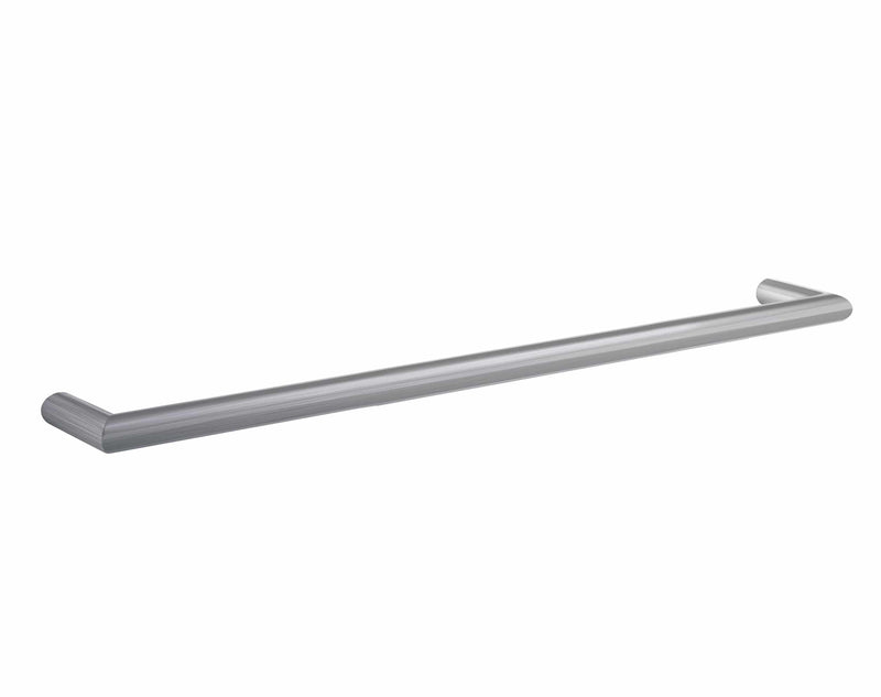 THERMOGROUP DSR8BR BRUSHED STAINLESS STEEL ROUND SINGLE BAR HEATED TOWEL RAIL 800MM