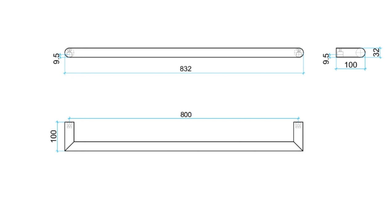 THERMOGROUP BRUSHED STAINLESS STEEL ROUND SINGLE BAR HEATED TOWEL RAIL 800MM