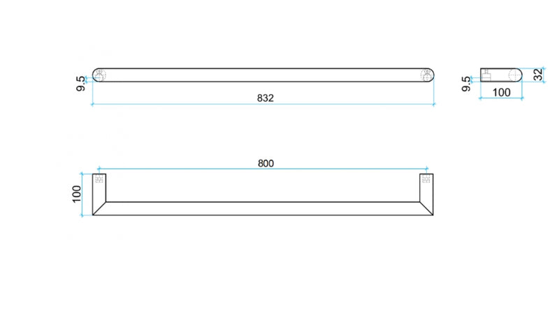 THERMOGROUP DSR8BR BRUSHED STAINLESS STEEL ROUND SINGLE BAR HEATED TOWEL RAIL 800MM