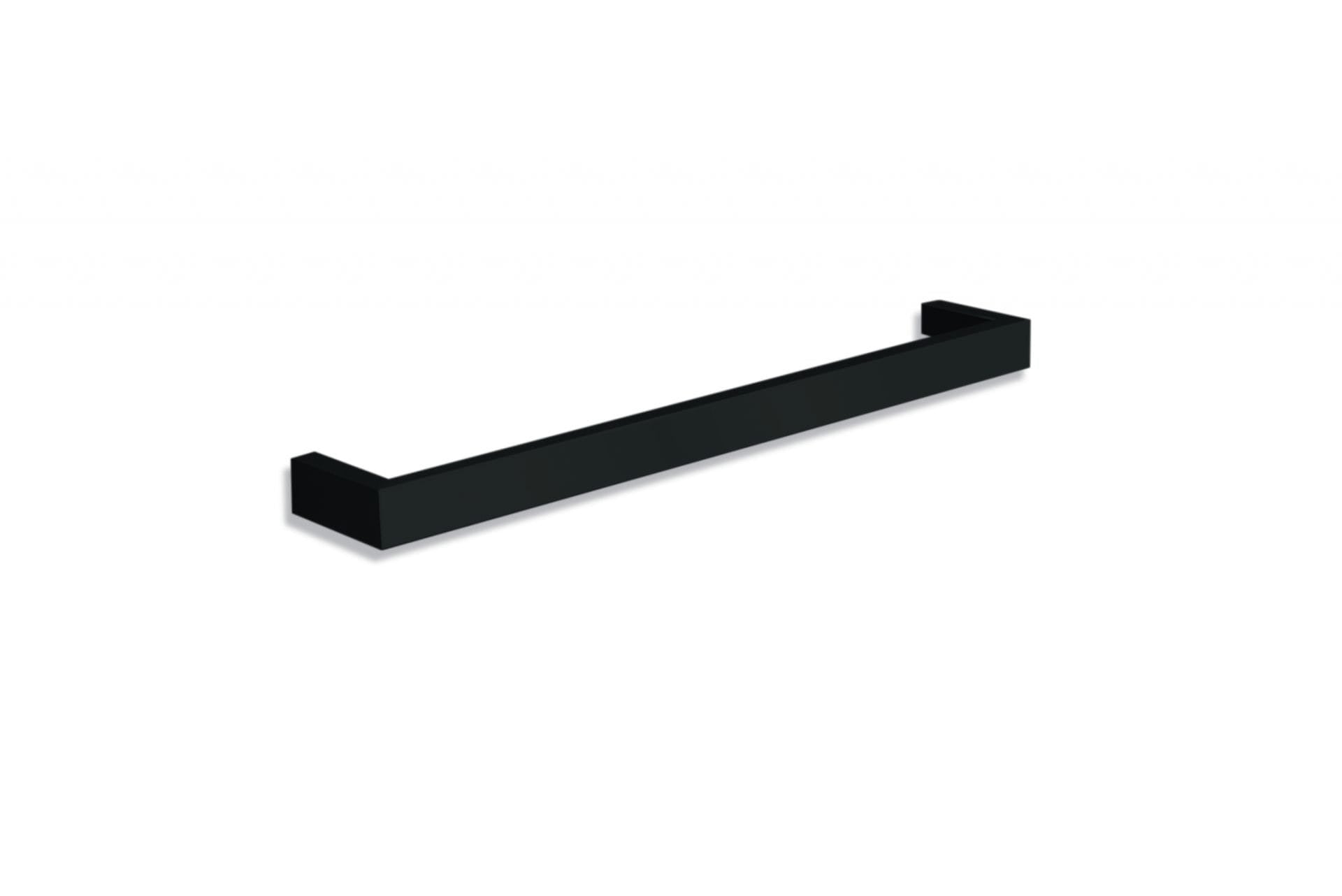 THERMOGROUP MATTE BLACK SQUARE SINGLE BAR HEATED TOWEL RAIL 600MM