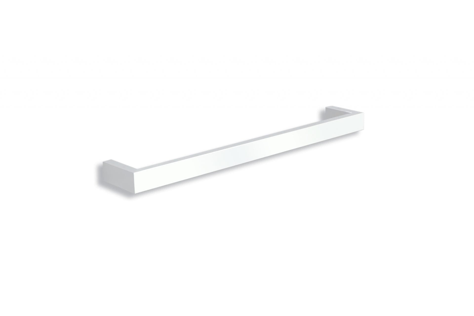 THERMOGROUP SATIN WHITE SQUARE SINGLE BAR HEATED TOWEL RAIL 600MM