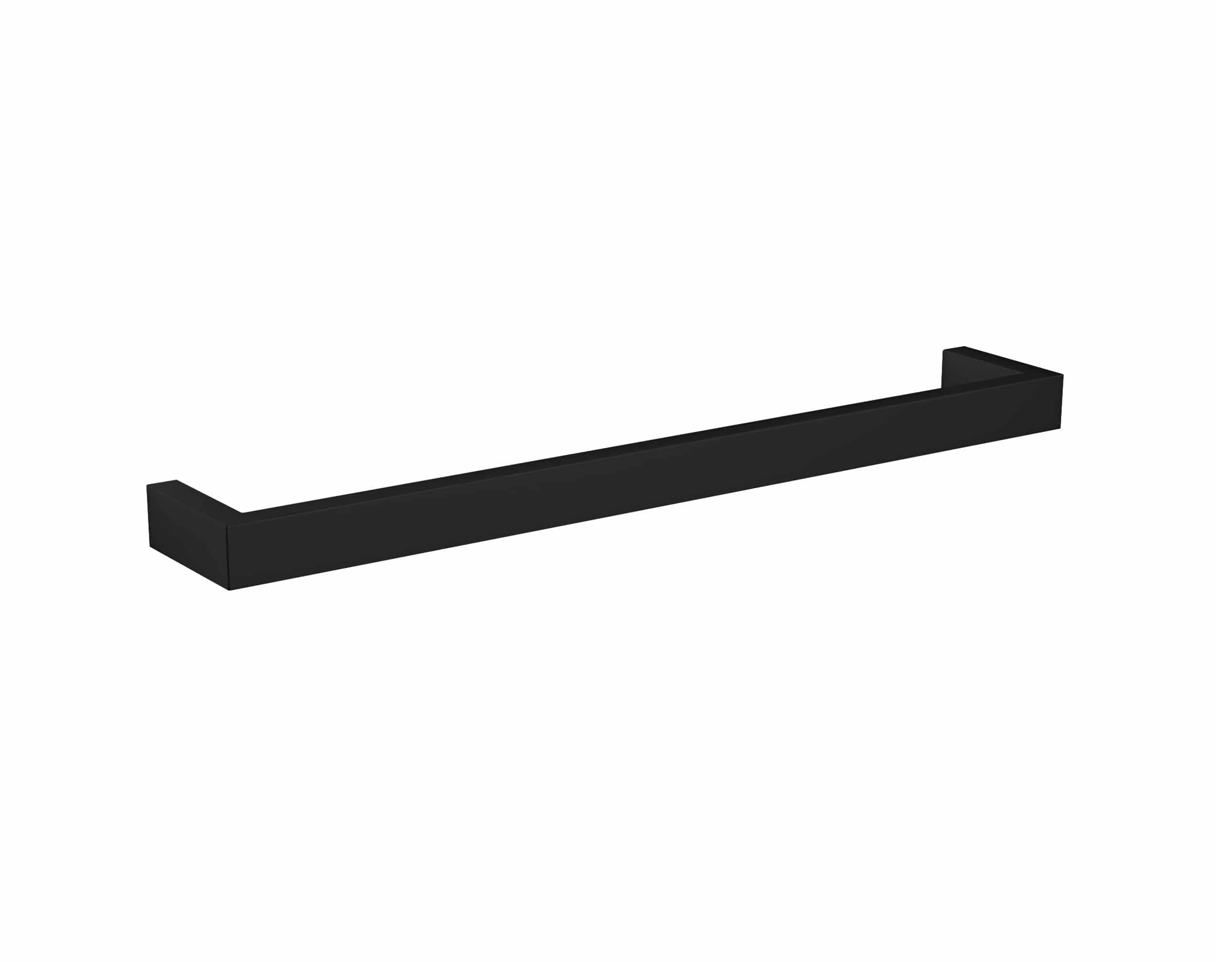 THERMOGROUP MATTE BLACK SQUARE SINGLE BAR HEATED TOWEL RAIL 800MM