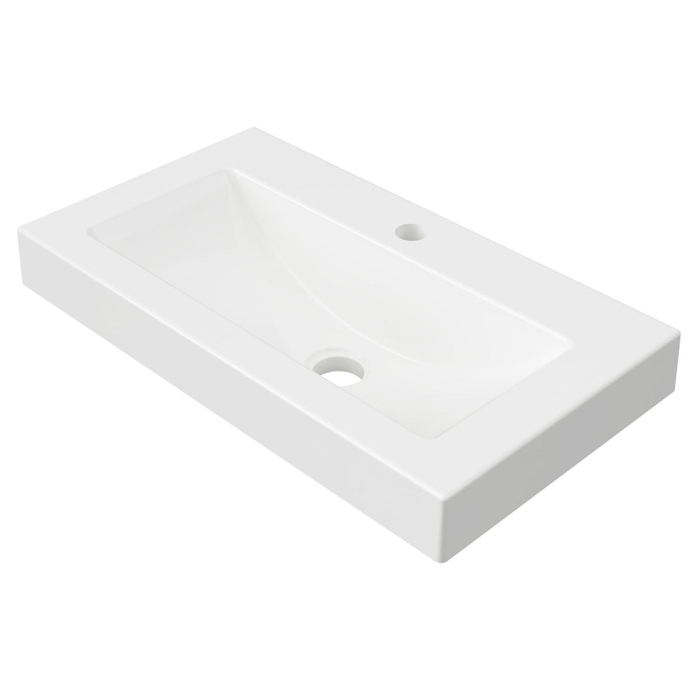 DUROCLASS MONACO GRAND ENSUITE WALL HUNG ACCESSIBLE BASIN GLOSS WHITE 600MM