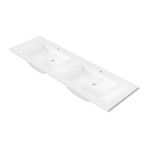 DUROCLASS MONACO GLOSS WHITE DOUBLE BOWL UNDERMOUNT VANITY TOP (MULTIPLE SIZES AVAILABLE)