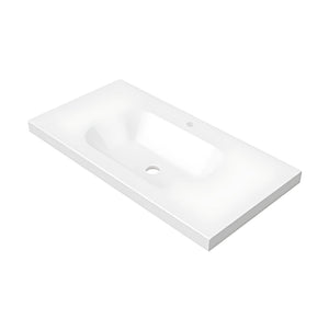 DUROCLASS OLYMPIC STADIUM GLOSS WHITE SINGLE BOWL UNDERMOUNT VANITY TOP (MULTIPLE SIZES AVAILABLE)