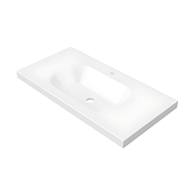 DUROCLASS OLYMPIC STADIUM GLOSS WHITE SINGLE BOWL UNDERMOUNT VANITY TOP (MULTIPLE SIZES AVAILABLE)