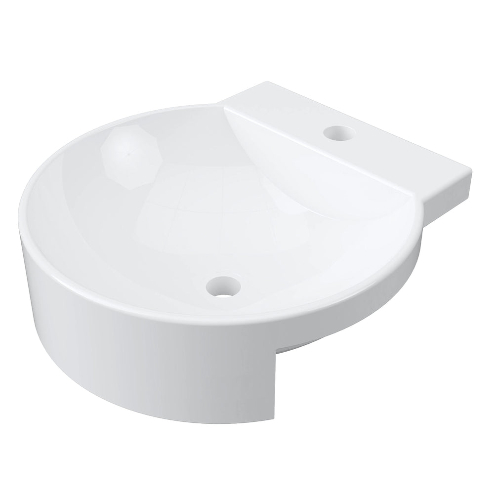 DUROCLASS QUAY FORWARD SEMI-RECESSED BASIN GLOSS WHITE 420MM