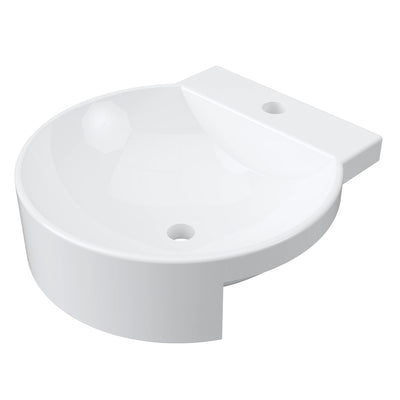 DUROCLASS QUAY FORWARD SEMI-RECESSED BASIN GLOSS WHITE 420MM