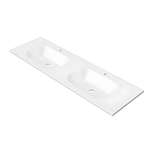 DUROCLASS STADIUM GLOSS WHITE DOUBLE BOWL UNDERMOUNT VANITY TOP (AVAILABLE IN 1500MM AND 1800MM)