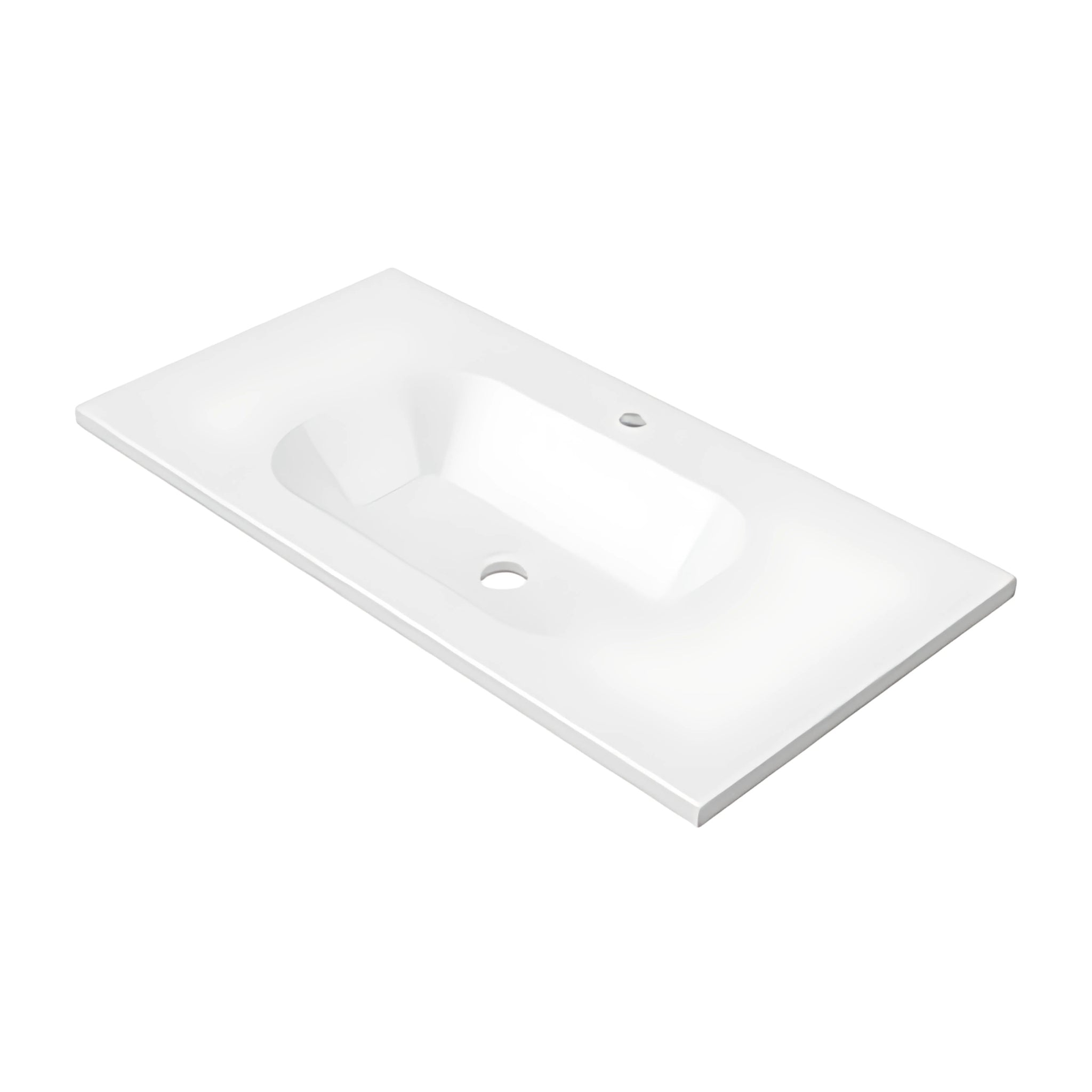 DUROCLASS STADIUM GLOSS WHITE SINGLE BOWL UNDERMOUNT VANITY TOP (MULTIPLE SIZES AVAILABLE)