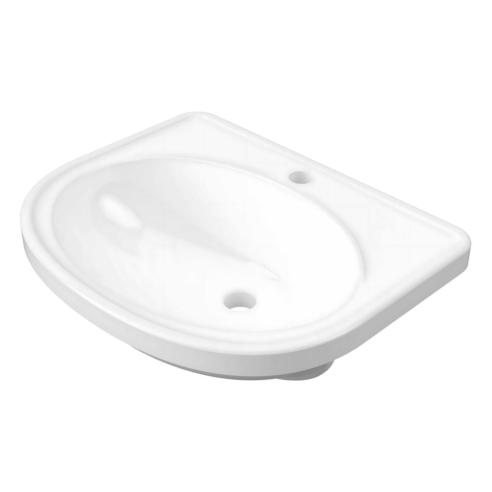 DUROCLASS SUPREME FORWARD SEMI-RECESSED BASIN GLOSS WHITE 530MM