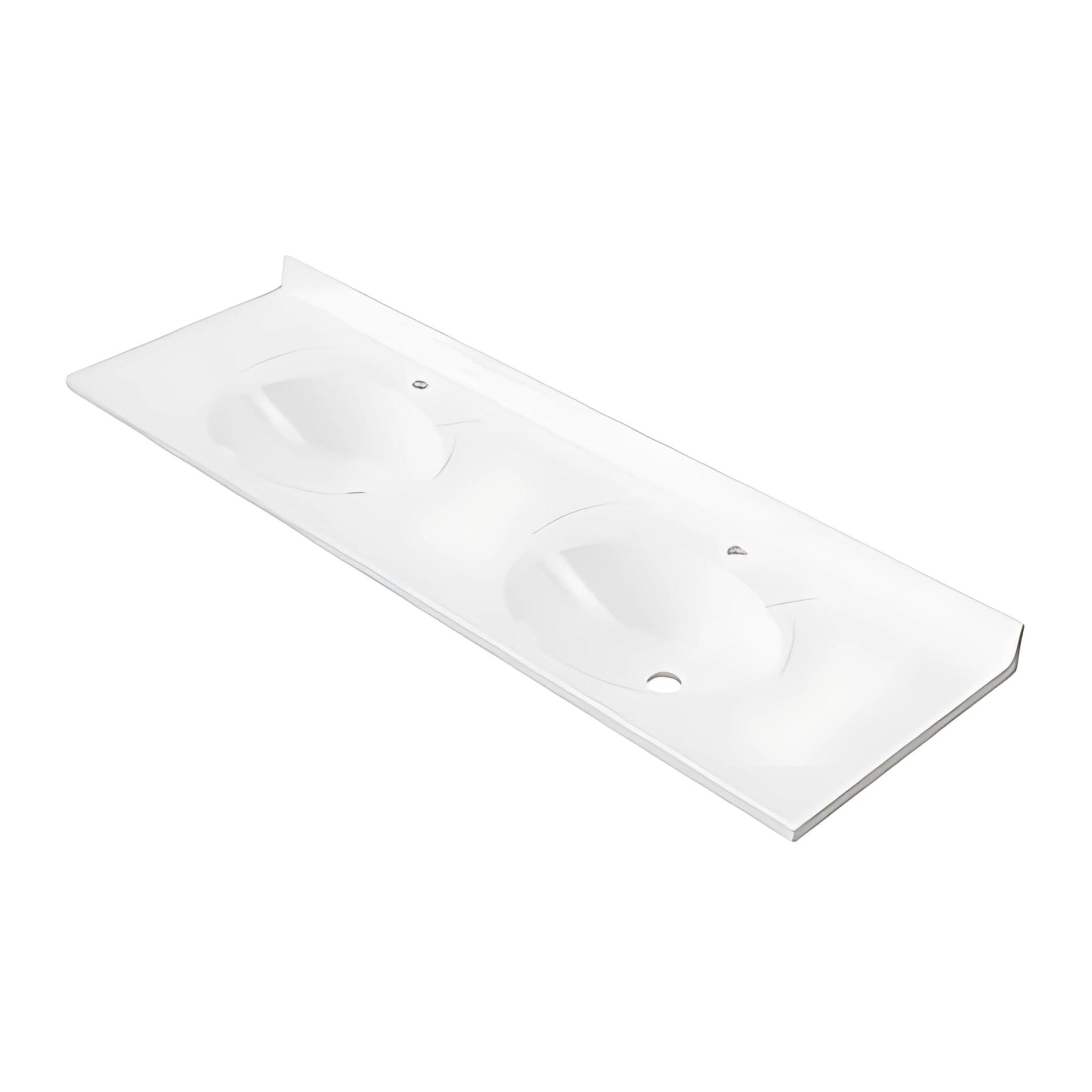 DUROCLASS SUPREME GLOSS WHITE DOUBLE BOWL UNDERMOUNT VANITY TOP (MULTIPLE SIZES AVAILABLE)