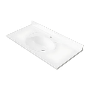 DUROCLASS SUPREME GLOSS WHITE SINGLE BOWL UNDERMOUNT VANITY TOP (MULTIPLE SIZES AVAILABLE)