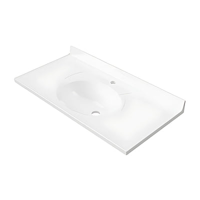 DUROCLASS SUPREME GLOSS WHITE SINGLE BOWL UNDERMOUNT VANITY TOP (MULTIPLE SIZES AVAILABLE)