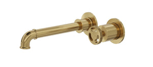 LINSOL DYNAMIK 2-PLATES WALL BASIN/ BATH MIXER BRUSHED BRASS