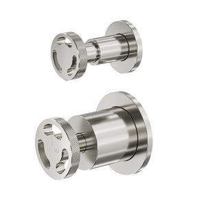 LINSOL DYNAMIK 2-PLATES WALL MIXER WITH DIVERTER BRUSHED NICKEL