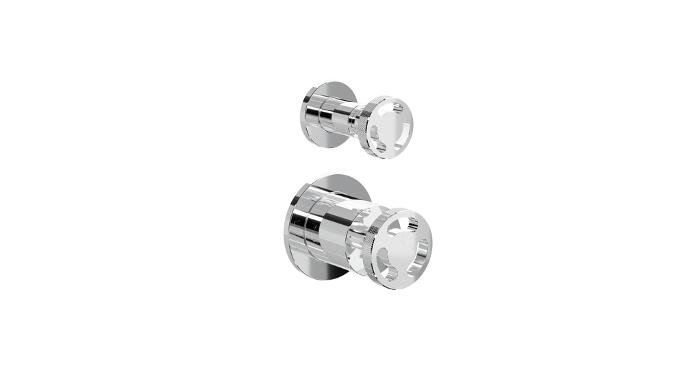 LINSOL DYNAMIK 2-PLATES WALL MIXER WITH DIVERTER CHROME