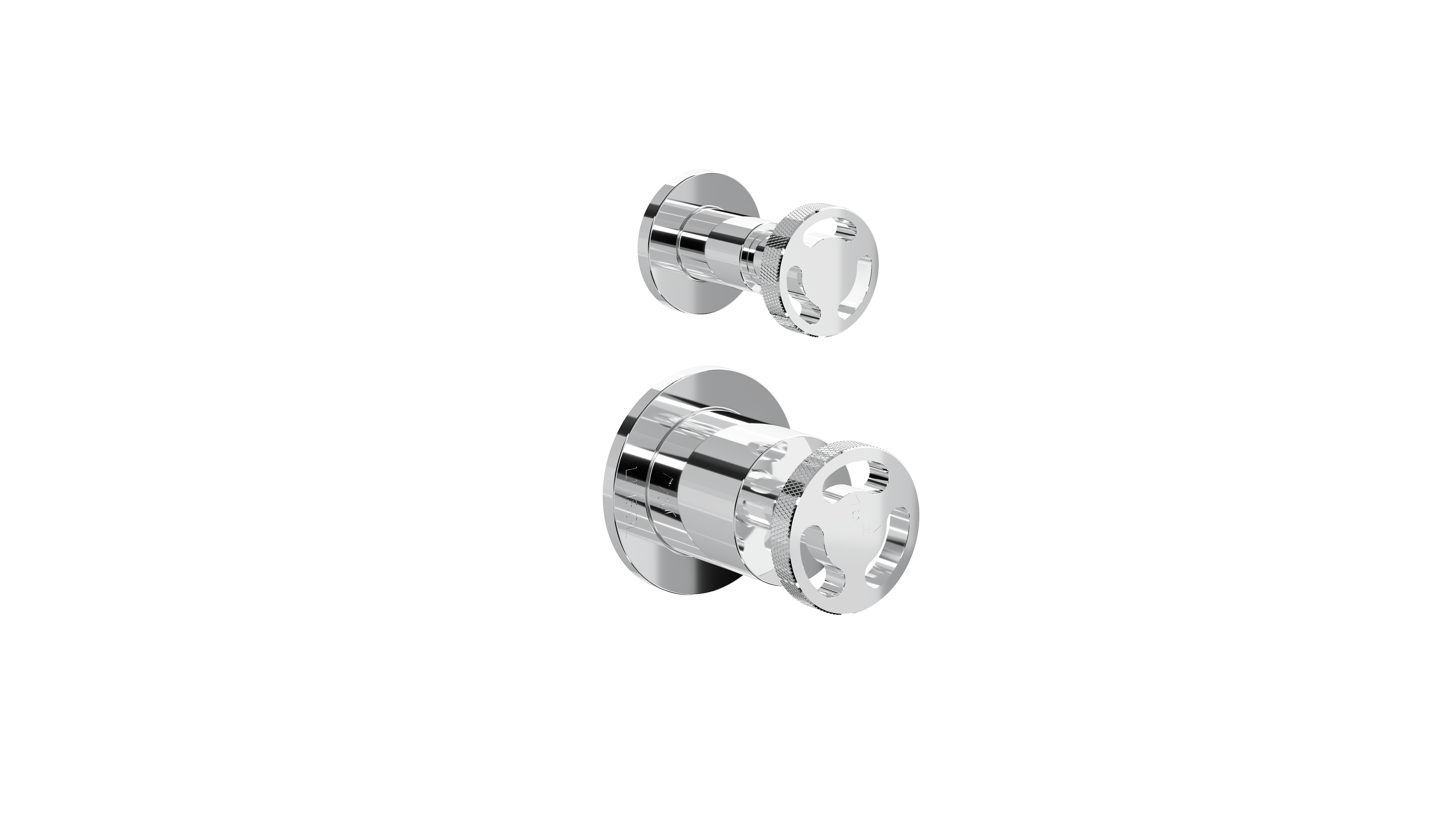 LINSOL DYNAMIK 2-PLATES WALL MIXER WITH DIVERTER CHROME