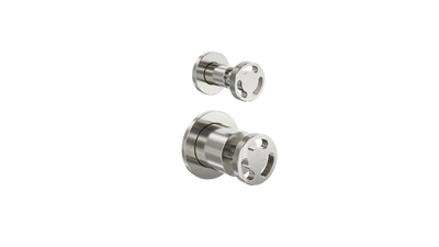 LINSOL DYNAMIK 2-PLATES WALL MIXER WITH DIVERTER BRUSHED NICKEL